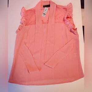 NYT pink sleeveless blouse that ties at the neck.  Never worn.